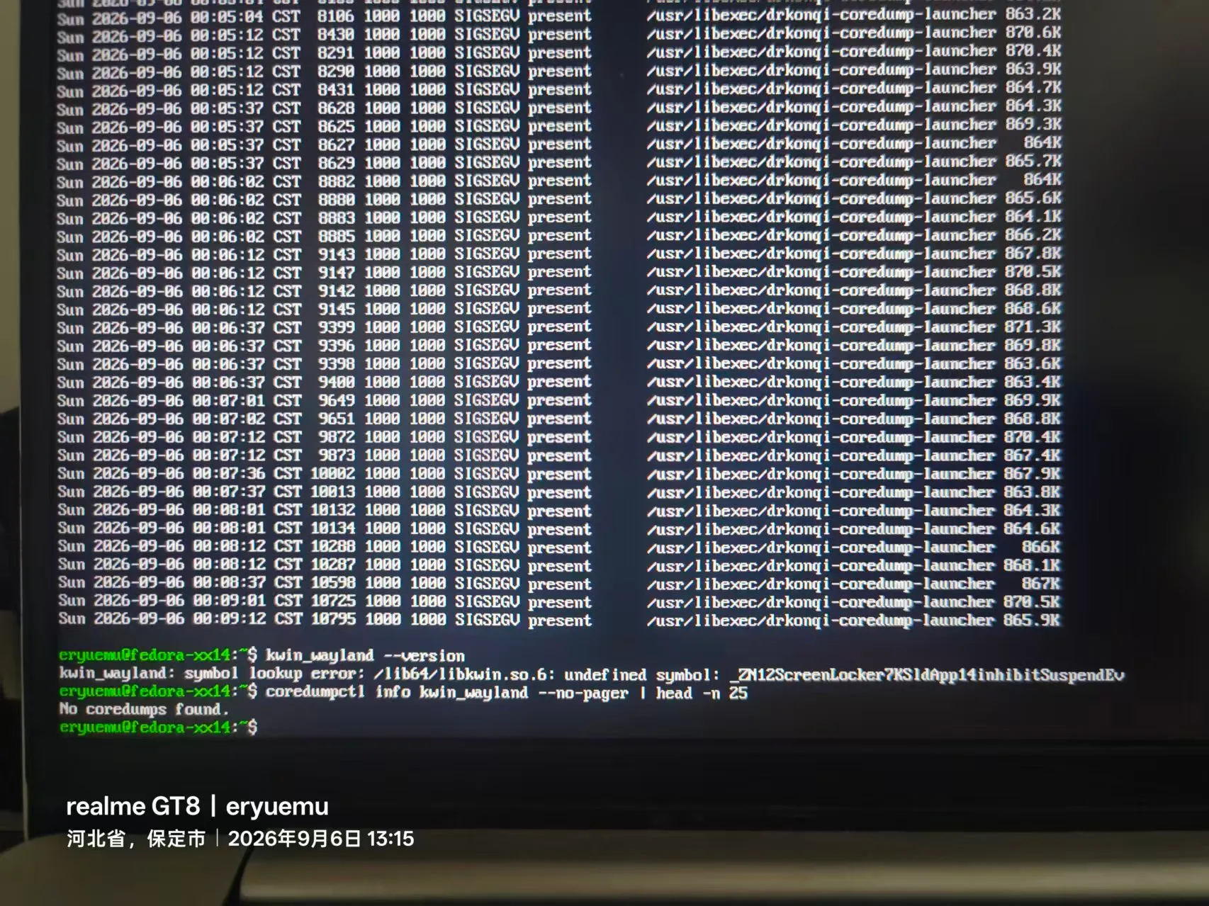 kwin_wayland –version 报出致命证据：symbol lookup error，undefined symbol: _ZN12ScreenLocker7KSldApp14inhibitSuspendEv
